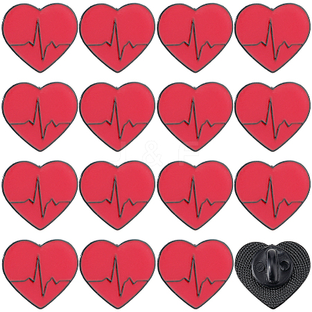 30Pcs Heart Enamel Pin JEWB-SC0001-55-1