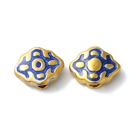 Rack Plating Brass Enamel Beads KK-P276-37G-1