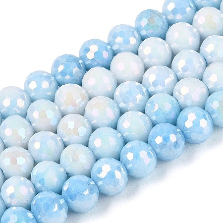 Anti-Tarnish Electroplate Glass Beads Strands GLAA-N056-6mm-10-1