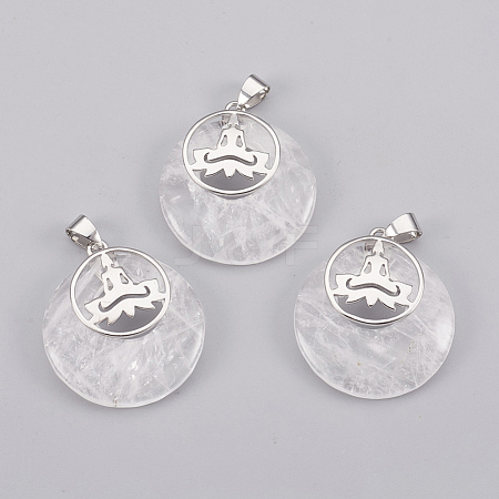 Natural Quartz Crystal Pendants KK-F751-J23-1