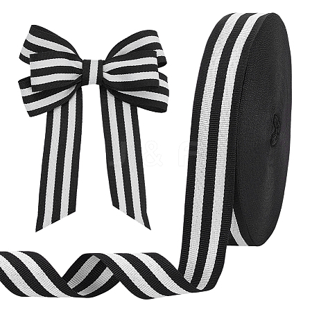 Polyester Stripe Ribbons SRIB-WH0011-326E-1
