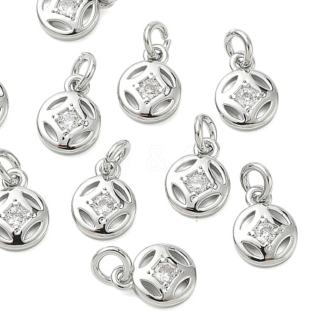 SHEGRACE Brass Micro Pave Cubic Zirconia Pendants XGR-Q3D131-504P-1