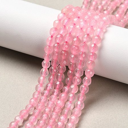 Dyed Natural White Jade Round Beads Strands G-E311-4mm-01-1