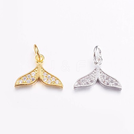 Brass Micro Pave Cubic Zirconia Charms ZIRC-G128-08-1