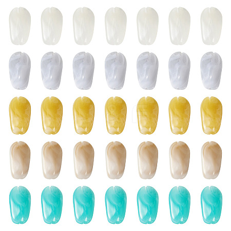 100Pcs 5 Colors Opaque Acrylic Beads OACR-TA0004-98-1