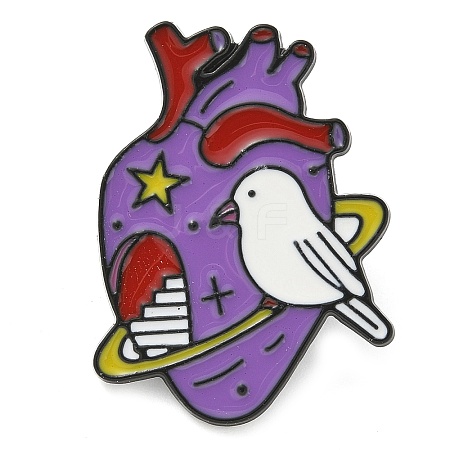 Heart Enamel Pins JEWB-Q010-05EB-03-1