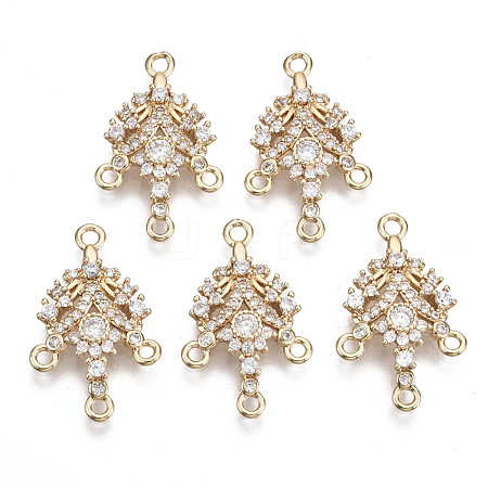 Brass Micro Pave Cubic Zirconia Chandelier Component Links KK-R111-043-1