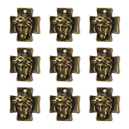 Tibetan Style Alloy Cross with Jesus Alloy Pendants for Easter Jewelry MLF10674Y-NF-1
