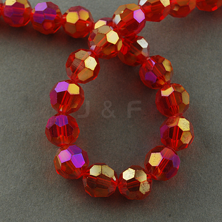 Electroplate Glass Beads Strands EGLA-R016-6mm-10-1