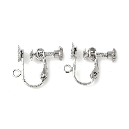 316 Surgical Stainless Steel Clip-on Earring Findings STAS-Z127-02P-1