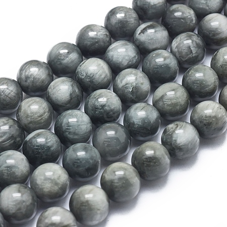  Jewelry Beads Findings Natura Eagle Eye Stone Beads Strands, Grade B, Round, 10mm, Hole: 1mm, about 39pcs/Strand, 15.75in (40 cm)