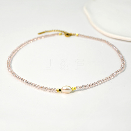 Natural Freshwater Pearl & Glass Beaded Necklaces for Women AC5368-8-1