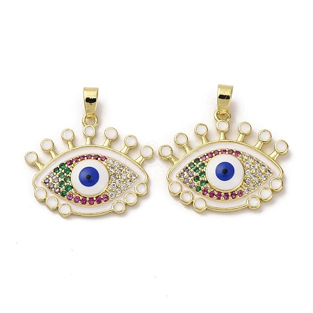 Brass Micro Pave Cubic Zirconia Pendants KK-F903-08G-01-1