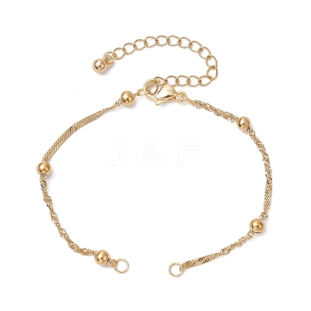 304 Stainless Steel Singapore Chain Bracelets Making AJEW-JB01307-01-1