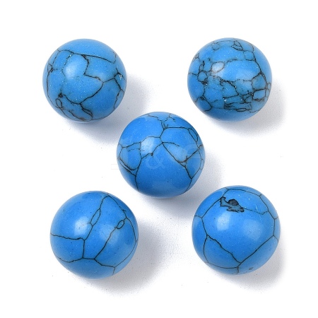Synthetic Turquoise  Round Ball Beads G-I174-16mm-03-01-1
