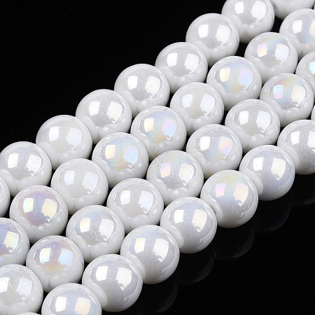 Electroplate Opaque Glass Beads Strands LS-GLAA-T032-P6mm-AB02-1
