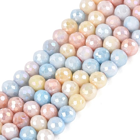 Anti-Tarnish Electroplate Glass Beads Strands LS-EGLA-N027-02A-06-1