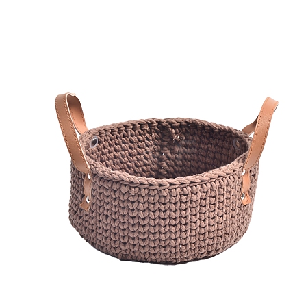 Handmade Woven Cotton Rope Storage Basket PW-WG49891-08-1