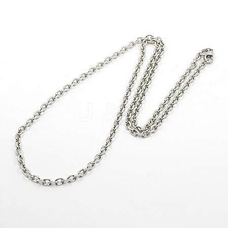 304 Stainless Steel Necklaces NJEW-F027-40-3.5mm-1