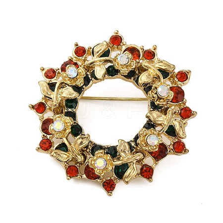 Rhinestone Alloy Brooches JEWB-M047-02G-06-1