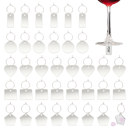 Acrylic Wine Glass Charms AJEW-GA00008-1