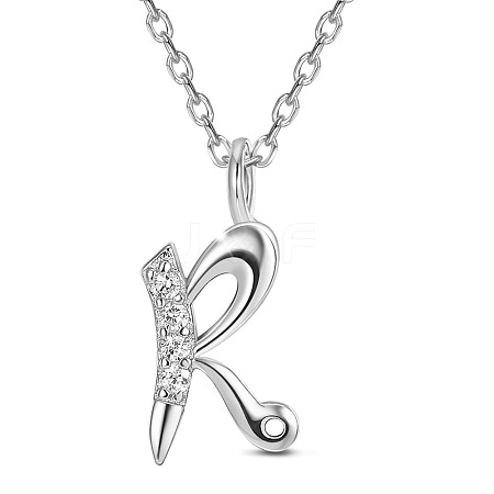 SHEGRACE 925 Sterling Silver Initial Pendant Necklaces JN914A-1