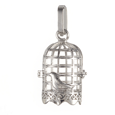 Brass Cage Pendants X-KK-K163-20P-NR-1