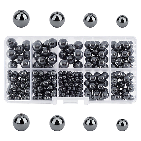 316Pcs Non-magnetic Synthetic Hematite Beads Strands G-PH0019-31-1