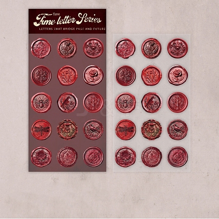 15Pcs PU Imitation Leather Stickers STIC-P018-A04-1