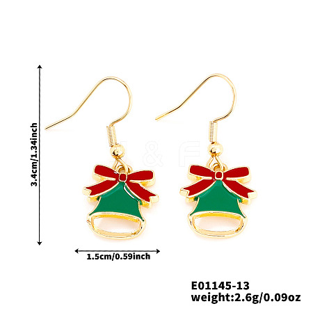 Christmas Theme Brass Dangle Earrings IP2522-13-1