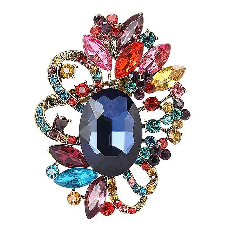 Alloy Rhinestone Brooch for Backpack Clothes PW-WG4AA4A-06-1