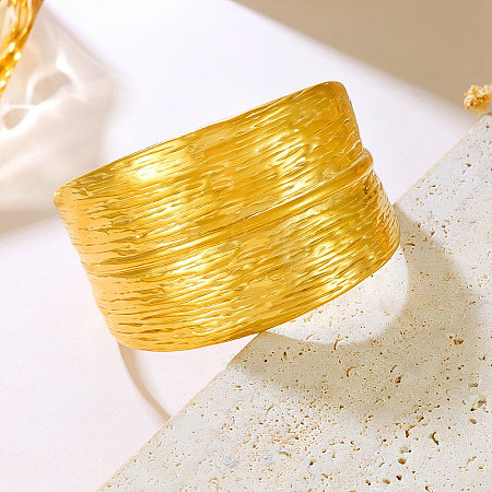 304 Stainless Steel Cuff Bangles for Women BJEW-P362-03G-1