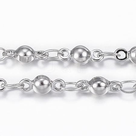 Tarnish Resistant 304 Stainless Steel Bar Link Chains CHS-H009-20P-1