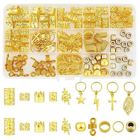 200Pcs Iron Hair Coil Cuffs X1-AJEW-SZC0021-02G-1