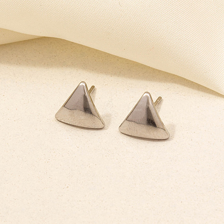 304 Stainless Steel Triangle Stud Earrings for Women BW0286-9-1