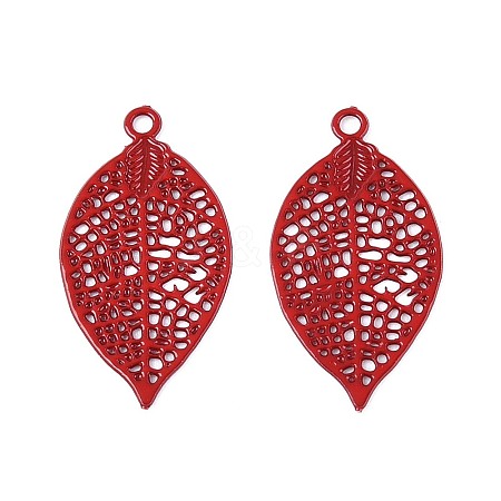 Spray Painted Hollow 430 Stainless Steel Pendants STAS-N121-07A-1