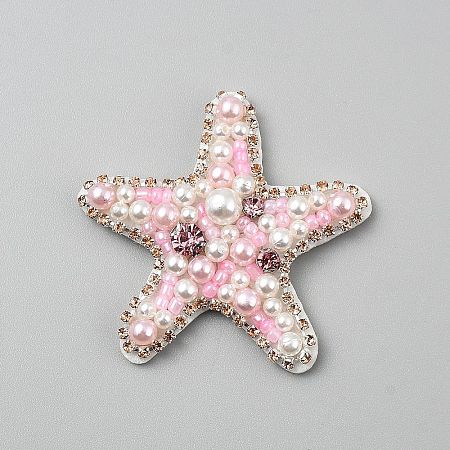 Embroidery Cloth Rhinestone Sew On Patches DIY-WH0671-048A-1
