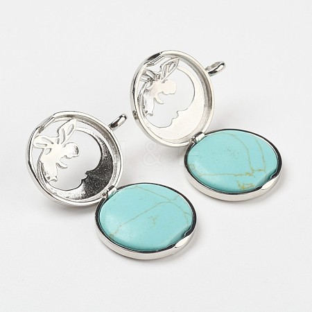 Synthetic Turquoise Pendants G-G910-H04-1