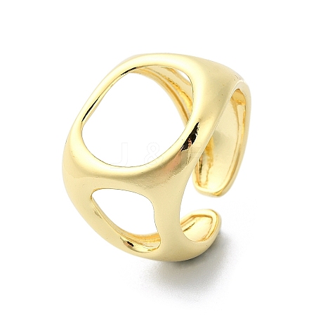 Rack Plating Brass Open Cuff Rings RJEW-C076-02G-1