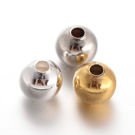 Round Brass Spacer Beads KK-L129-34-1