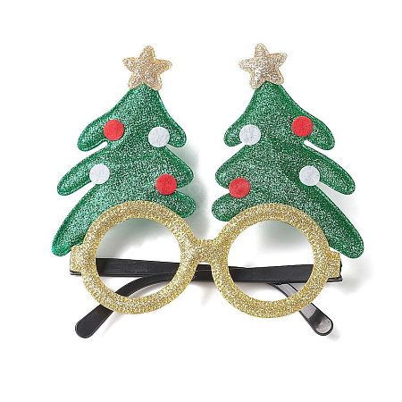 Christmas Plastic & Non-woven Fabric Glitter Glasses Frames AJEW-E053-01D-1