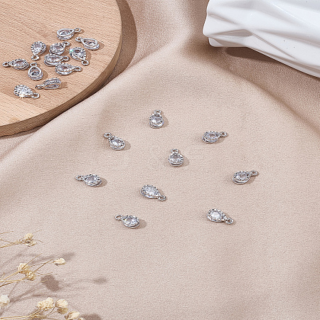 20Pcs Alloy Pendants ZIRC-LP0001-11P-1