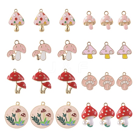 SUNNYCLUE 48Pcs 8 Style Alloy Enamel Pendants ENAM-SC0003-76-1