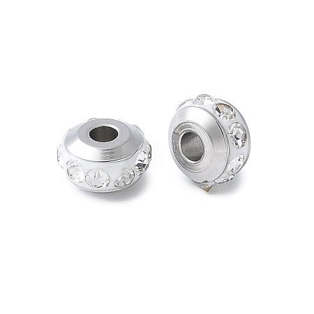 304 Stainless Steel Polymer Clay Rhinestone Beads STAS-Q038-01B-1