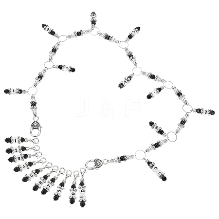 Acrylic Beaded Knitting Row Counter Chains HJEW-BC00015-1