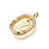 Brass Micro Pave Cubic Zirconia Pendants ZIRC-P123-01G-Z02-2
