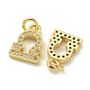 Rack Plating Brass Micro Pave Cubic Zirconia Pendants KK-K386-02C-G-2