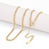 Ion Plating(IP) 3MM 304 Stainless Steel Curb Chain Necklaces NJEW-N059-01G-1