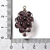 Grape Brass Acrylic Pendants OACR-R006-05G-10-3