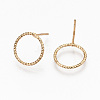 Brass Stud Earrings EJEW-N018-006-NF-2